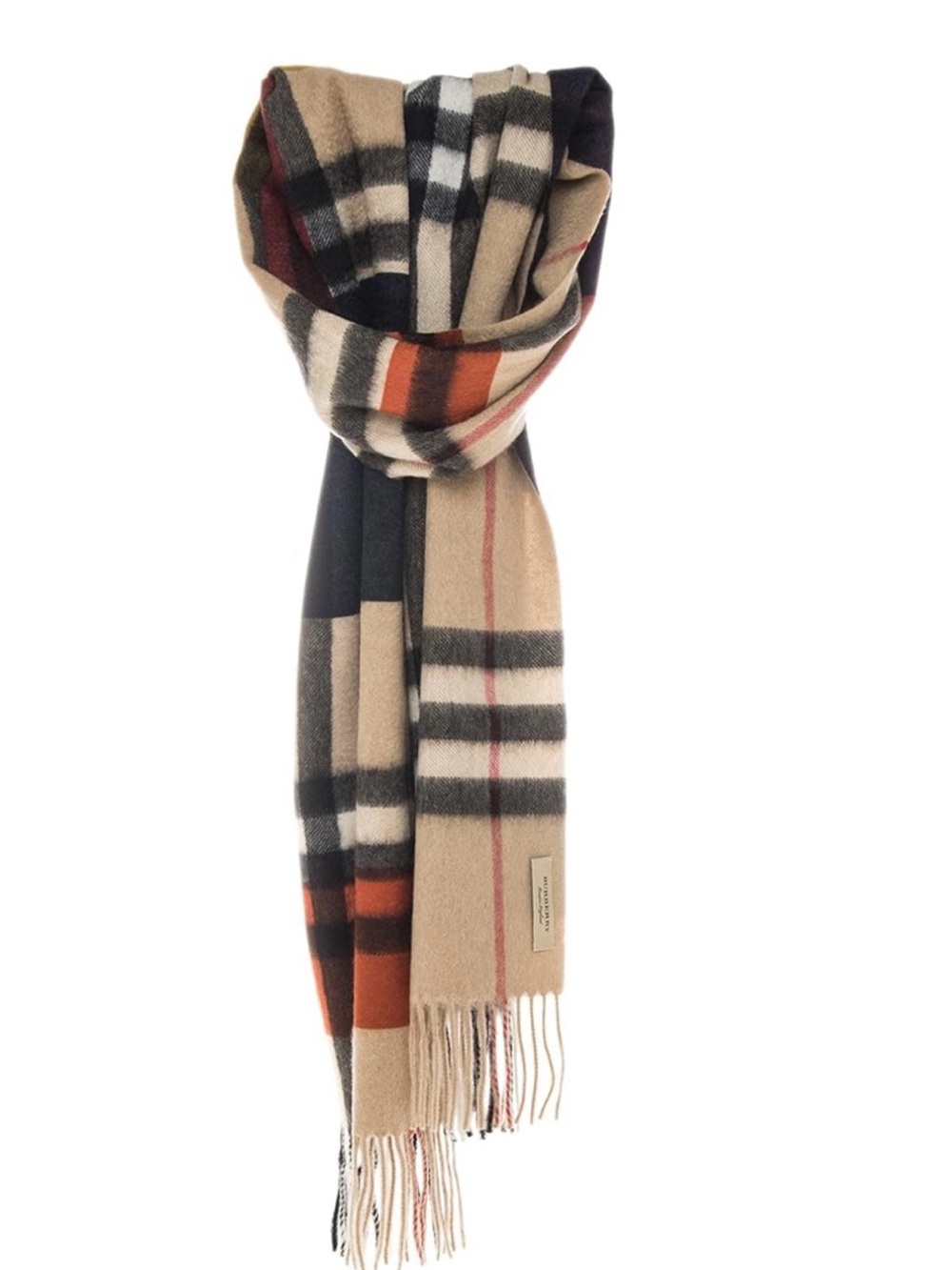 Burberry Women's Reversible Multicolor Fringe
Colorblock Scarf